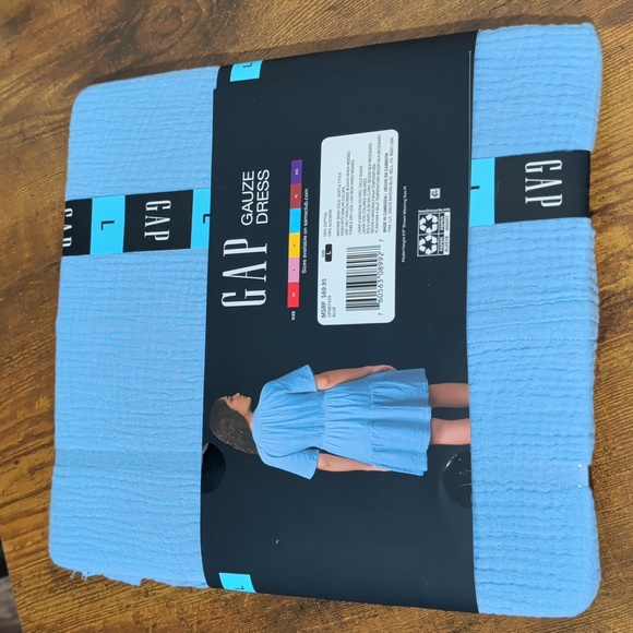 GAP Light Blue Gauze Dress Size Small - Picture 4 of 6